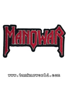 Parche Manowar - Letras rojas - 11 x 6 cm