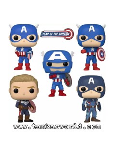 Funko Pop! - Captain America: Through the Ages - Marvel: Year Of The Shield - Pack de 5 Figuras Capitán América