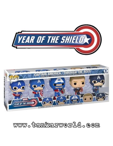 Funko Pop! - Captain America: Through the Ages - Marvel: Year Of The Shield - Pack de 5 Figuras Capitán América