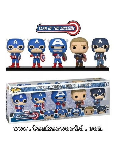 Funko Pop! - Captain America: Through the Ages - Marvel: Year Of The Shield - Pack de 5 Figuras Capitán América