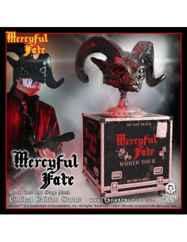 Mercyful Fate Estatua Rock Ikonz On Tour Road Case & Máscara del escenario World Tour King Diamond