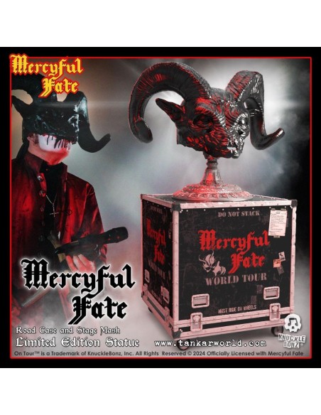 Mercyful Fate Estatua Rock Ikonz On Tour Road Case & Máscara del escenario World Tour King Diamond