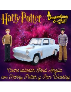 Ron Weasley y Harry Potter con coche volador - Muñecos de la colección de Harry Potter - Mattel - 30 cm