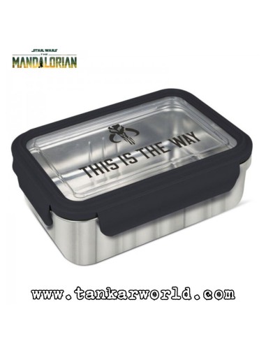 Star Wars - The Mandalorian - This Is The Way - Sandwichera Tartera Rectangular Acero Inoxidable - 1020 ml