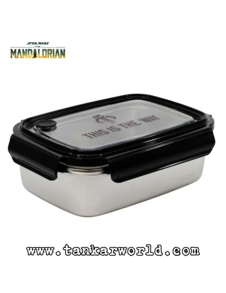Star Wars - The Mandalorian - This Is The Way - Sandwichera Tartera Rectangular Acero Inoxidable - 1020 ml