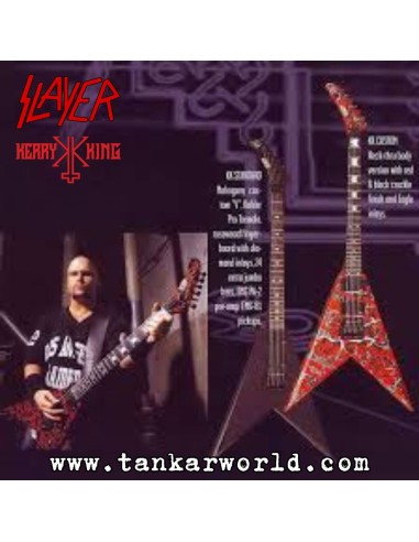 Kerry King - Slayer - ESP - Blood - Llavero guitarra de madera - 4 x 10,5 cm