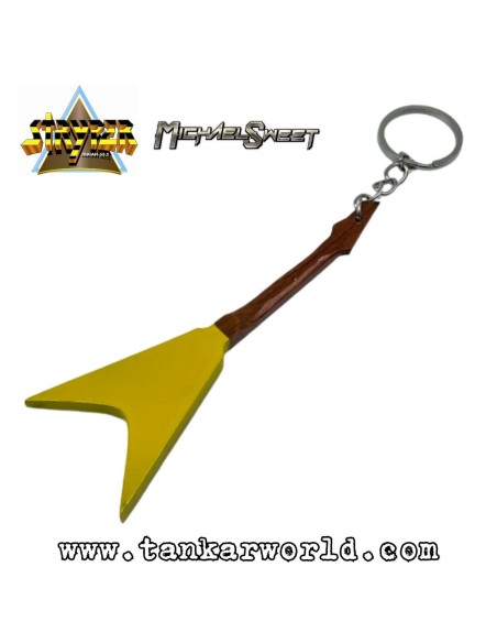 Michael Sweet - Stryper - Jackson - Llavero guitarra de madera - 4 x 11 cm