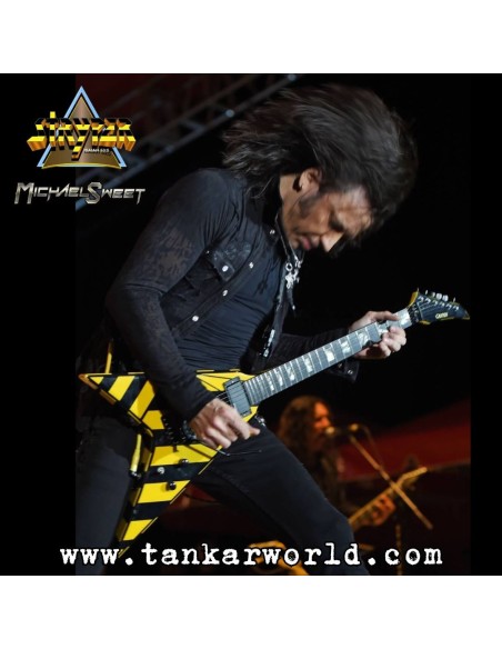 Michael Sweet - Stryper - Jackson - Llavero guitarra de madera - 4 x 11 cm