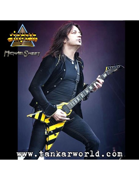 Michael Sweet - Stryper - Jackson - Llavero guitarra de madera - 4 x 11 cm