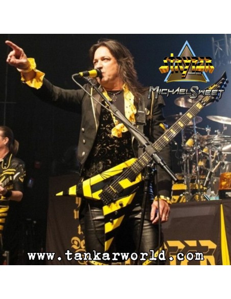 Michael Sweet - Stryper - Jackson - Llavero guitarra de madera - 4 x 11 cm
