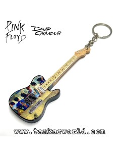 David Gilmour - Pink Floyd - Fender Telecaster - Llavero guitarra de madera - 3,5 x 11 cm
