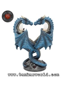 Dragon Heart - Anne Stokes - Candelabro para dos velas color azul - 23 cm