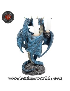 Dragon Heart - Anne Stokes - Candelabro para dos velas color azul - 23 cm 2