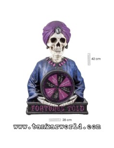 Calavera Bruja con Ruleta de la Fortuna - Figura de resina