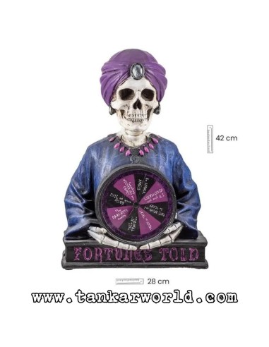 Calavera Bruja con Ruleta de la Fortuna - Figura de resina