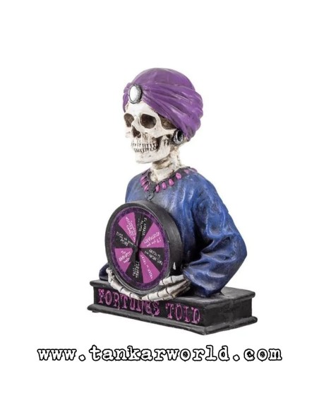 Calavera Bruja con Ruleta de la Fortuna - Figura de resina