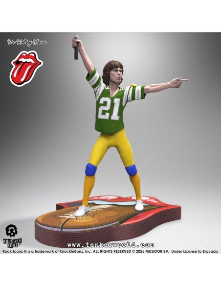 Rolling Stones Estatua Rock Iconz Mick Jagger US Tour 1981 (Green Jersey) 22 cm