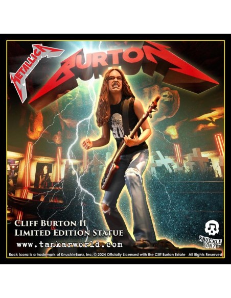 Metallica Cliff Burton II Estatua Rock Iconz Knucklebonz 22 cm
