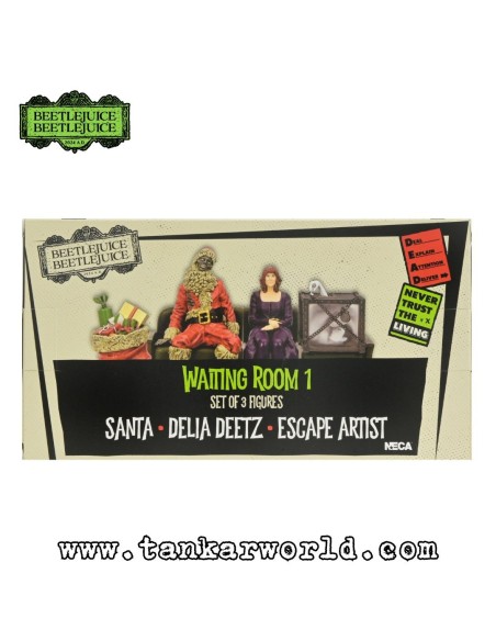 Beetlejuice Beetlejuice - Pack de 3 Figuras Waiting Room 1: Santa, Delia Deetz, Escape Artist