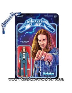 Cliff Burton Metallica Figura ReAction Wave 01 Super7 10 cm 2
