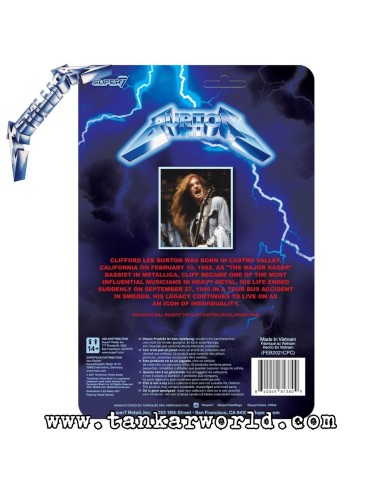 Cliff Burton Metallica Figura ReAction Wave 01 Super7 10 cm
