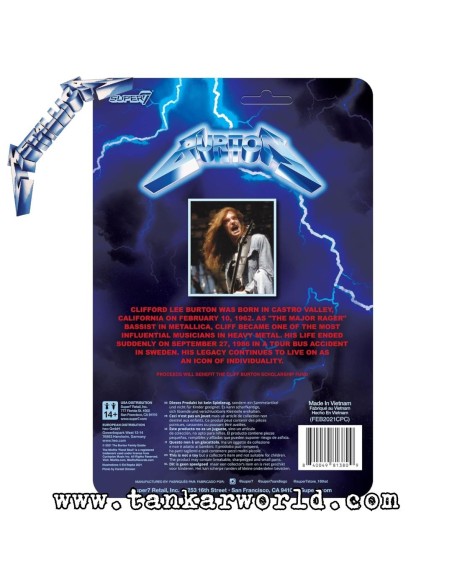 Cliff Burton Metallica Figura ReAction Wave 01 Super7 10 cm