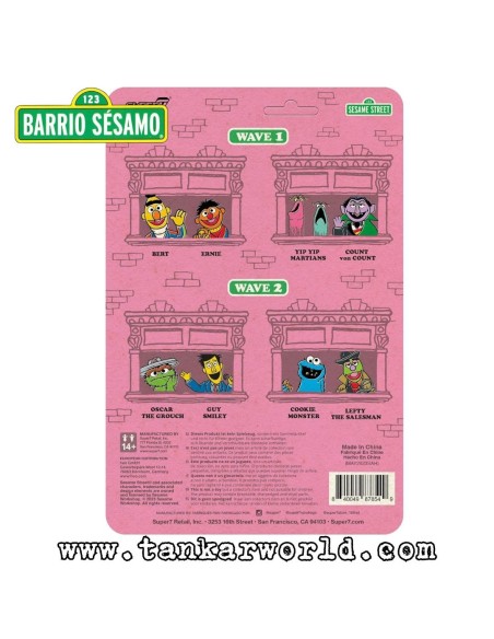 Cookie Monster Sesame Street Figura ReAction Wave 02 Super7 10 cm