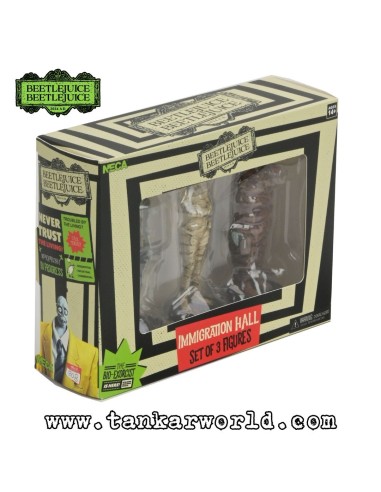Beetlejuice Beetlejuice - Pack de 3 Figuras Inmigration Hall Richard, Immigration Officer, Anaconda Man - Bitelchus