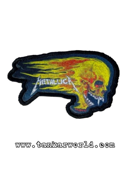 Parche Metallica - Fired Skull (Printed) - 10 x 6 cm