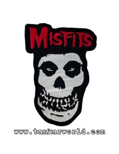 Parche Misfits - Logo letras rojas y The Fiend - 8 x 11,5 cm