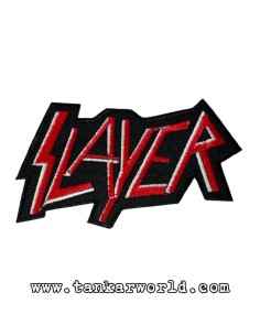 Parche Slayer - Letras rojas - 9 x 5 cm
