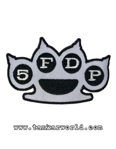 Parche Five Finger Death Punch - Logo blanco y negro - 9 x 6 cm