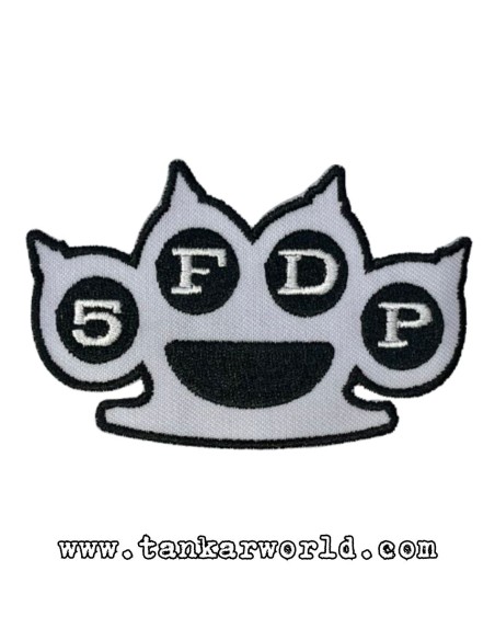 Parche Five Finger Death Punch - Logo blanco y negro - 9 x 6 cm