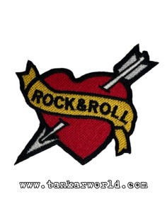 Parche Corazón de Rock & Roll - Corazón con flecha - 9 x 7 cm