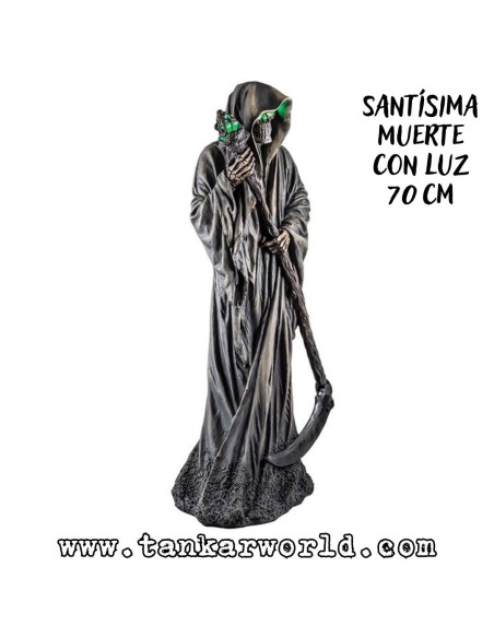 Santísima Muerte Con Luz - Figura resina - 70 cm - Santa Muerte Con Guadaña