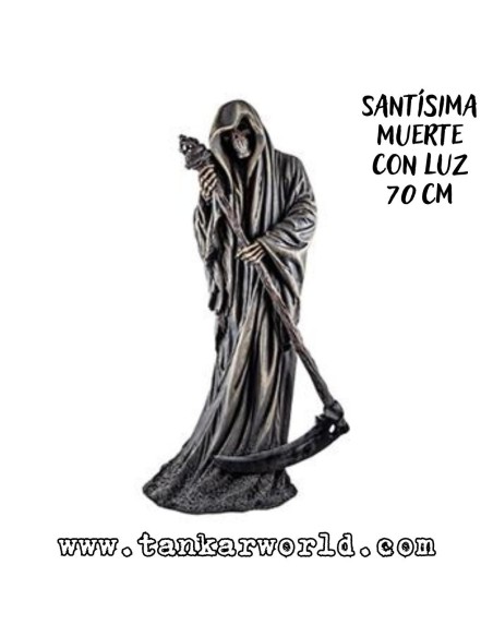 Santísima Muerte Con Luz - Figura resina - 70 cm - Santa Muerte Con Guadaña