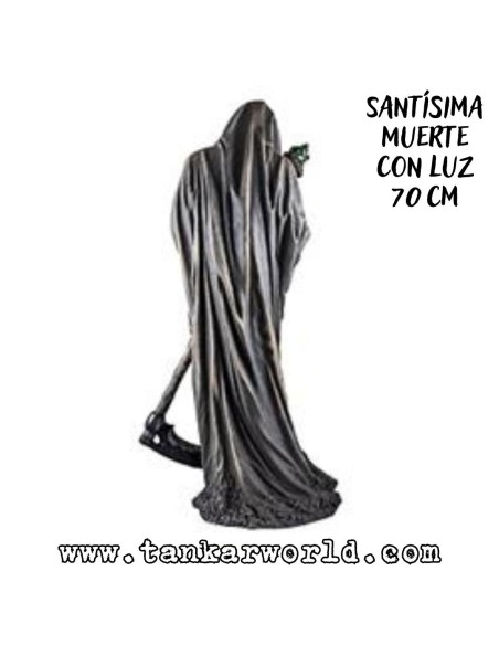 Santísima Muerte Con Luz - Figura resina - 70 cm - Santa Muerte Con Guadaña