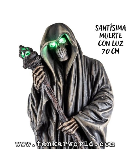 Santísima Muerte Con Luz - Figura resina - 70 cm - Santa Muerte Con Guadaña