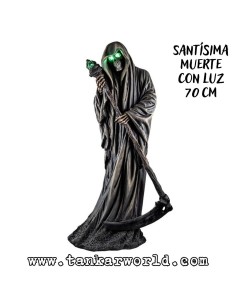 Santísima Muerte Con Luz - Figura resina - 70 cm - Santa Muerte Con Guadaña