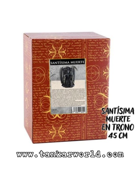Santísima Muerte en Trono - Figura resina - 45 cm - Santa Muerte Manto Negro