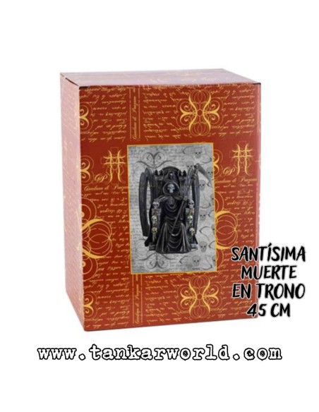 Santísima Muerte en Trono - Figura resina - 45 cm - Santa Muerte Manto Negro