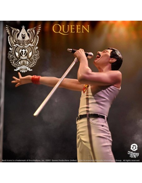Freddie Mercury - Queen - Estatua Rock Ikonz - Knucklebonz - 23 cm