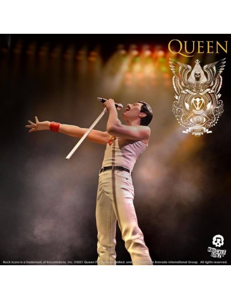Freddie Mercury - Queen - Estatua Rock Ikonz - Knucklebonz - 23 cm