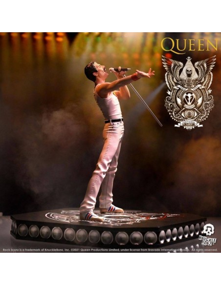 Freddie Mercury - Queen - Estatua Rock Ikonz - Knucklebonz - 23 cm