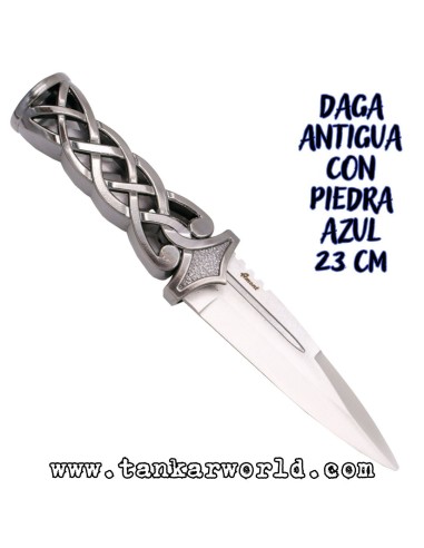 Daga Antigua con Piedra Azul - 23 cm