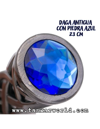 Daga Antigua con Piedra Azul - 23 cm