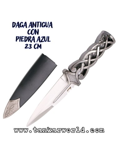 Daga Antigua con Piedra Azul - 23 cm