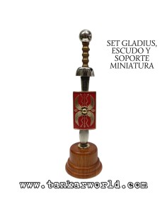 Gladius, escudo y soporte - Set miniatura romano gladiator - 18 cm 2