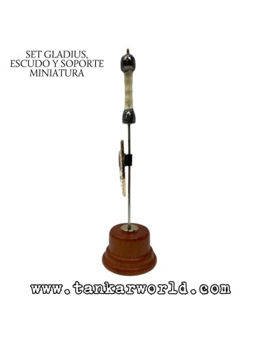 Gladius, escudo y soporte - Set miniatura romano Emperador - 18 cm