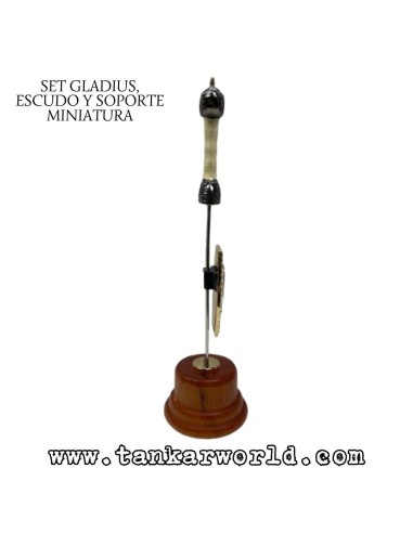 Gladius, escudo y soporte - Set miniatura romano Emperador - 18 cm